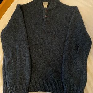 L.L. Bean Classic Ragg Wool Sweater Henley